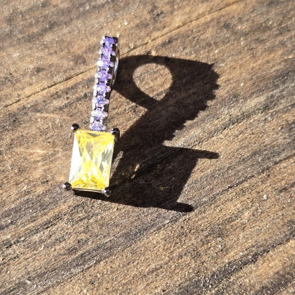 Citrine 4k & Amethyst sterling pendant - Picture 3 of 6
